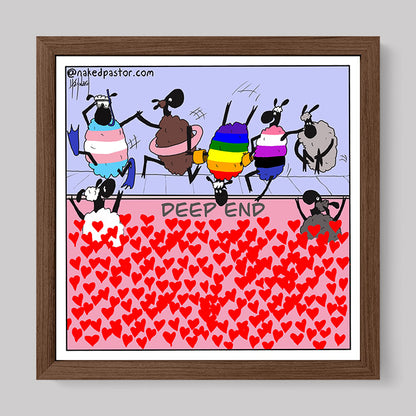 The Deep End of Love Cartoon Print-Cartoons-nakedpastor