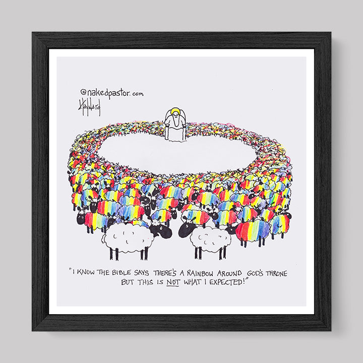 The Rainbow Around God's Throne Print-Cartoons-nakedpastor