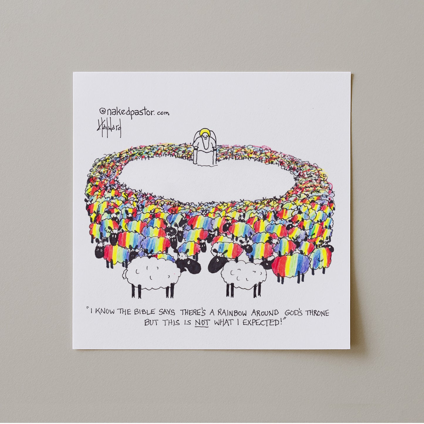 The Rainbow Around God's Throne Print-Cartoons-nakedpastor
