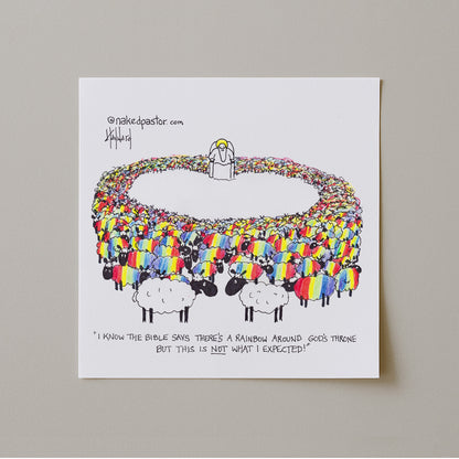 The Rainbow Around God's Throne Print-Cartoons-nakedpastor
