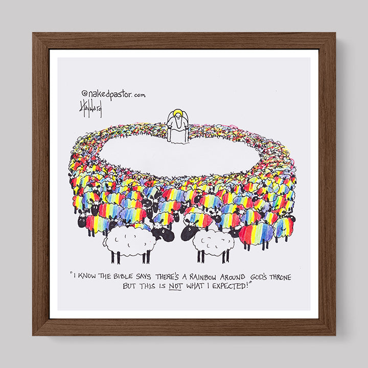 The Rainbow Around God's Throne Print-Cartoons-nakedpastor