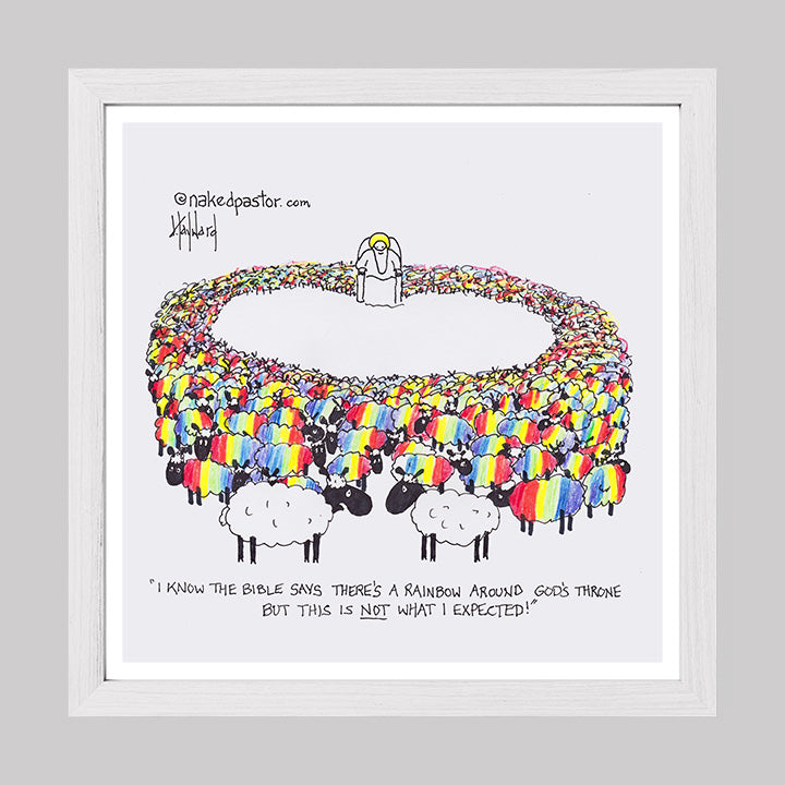 The Rainbow Around God's Throne Print-Cartoons-nakedpastor