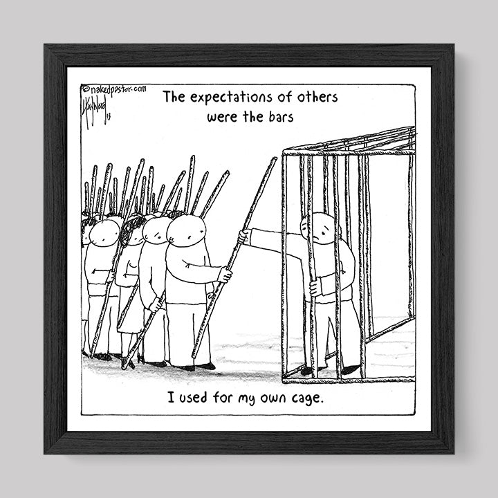 The Bars of Expectations Cage Print-Cartoons-nakedpastor