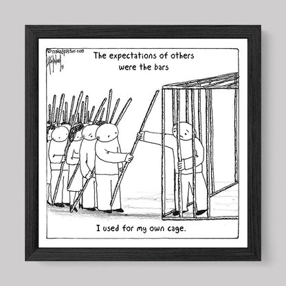 The Bars of Expectations Cage Print-Cartoons-nakedpastor