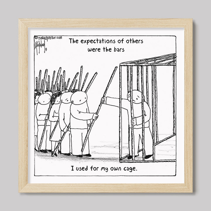 The Bars of Expectations Cage Print-Cartoons-nakedpastor