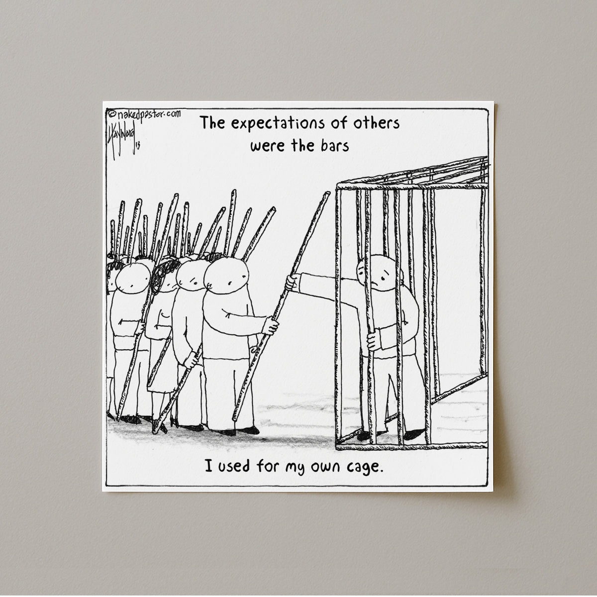 The Bars of Expectations Cage Print-Cartoons-nakedpastor
