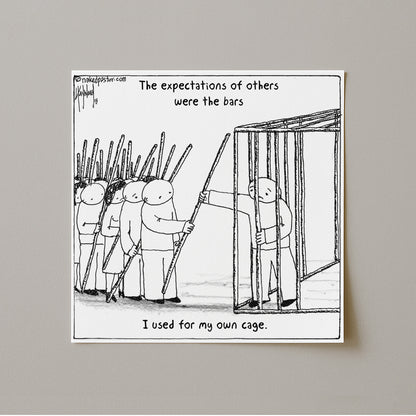 The Bars of Expectations Cage Print-Cartoons-nakedpastor
