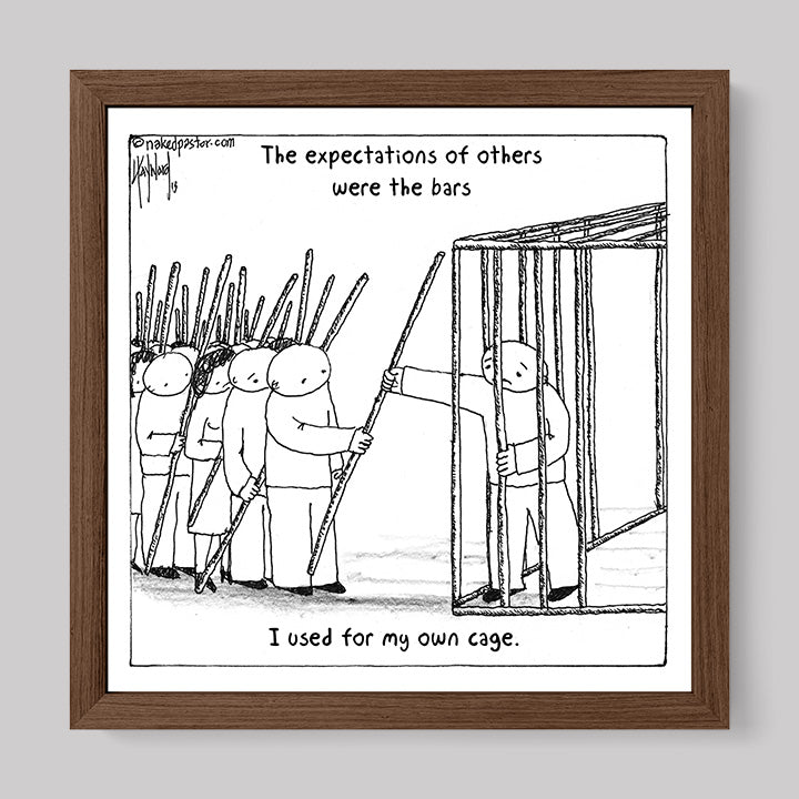 The Bars of Expectations Cage Print-Cartoons-nakedpastor