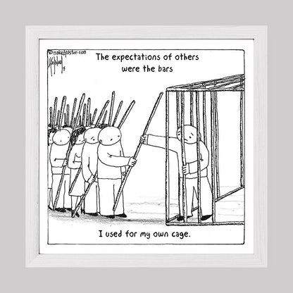 The Bars of Expectations Cage Print-Cartoons-nakedpastor