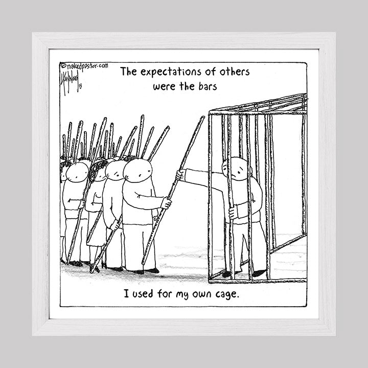 The Bars of Expectations Cage Print-Cartoons-nakedpastor