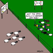 The Grass Is Greener Digital Cartoon-Digital Cartoons-nakedpastor
