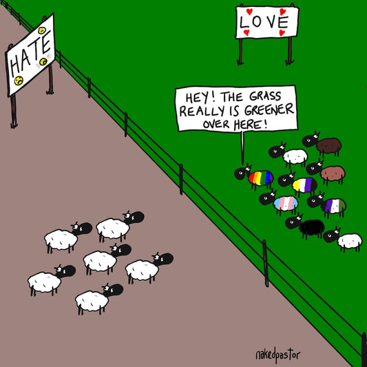 The Grass Is Greener Digital Cartoon-Digital Cartoons-nakedpastor
