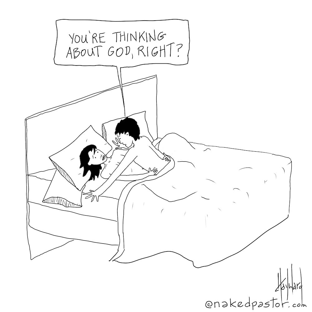 Thinking About God Digital Cartoon