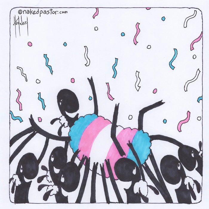 Happy Trans Mosh Pit Digital Cartoon-Digital Cartoons-nakedpastor