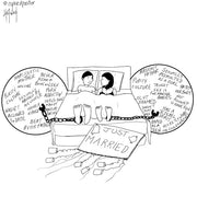 Wedding Night Balls and Chains Digital Cartoon - by nakedpastor