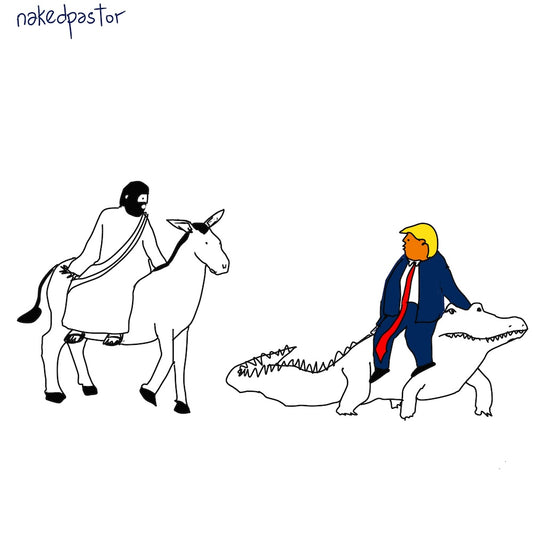 What Did He Ride In On? Digital Cartoon-Digital Cartoons-nakedpastor