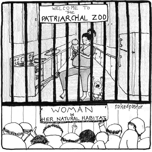 Woman in Her Natural Habitat Digital Cartoon-Digital Cartoons-nakedpastor