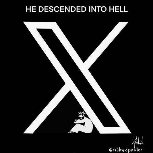 X He Descended Into Hell Digital Cartoon