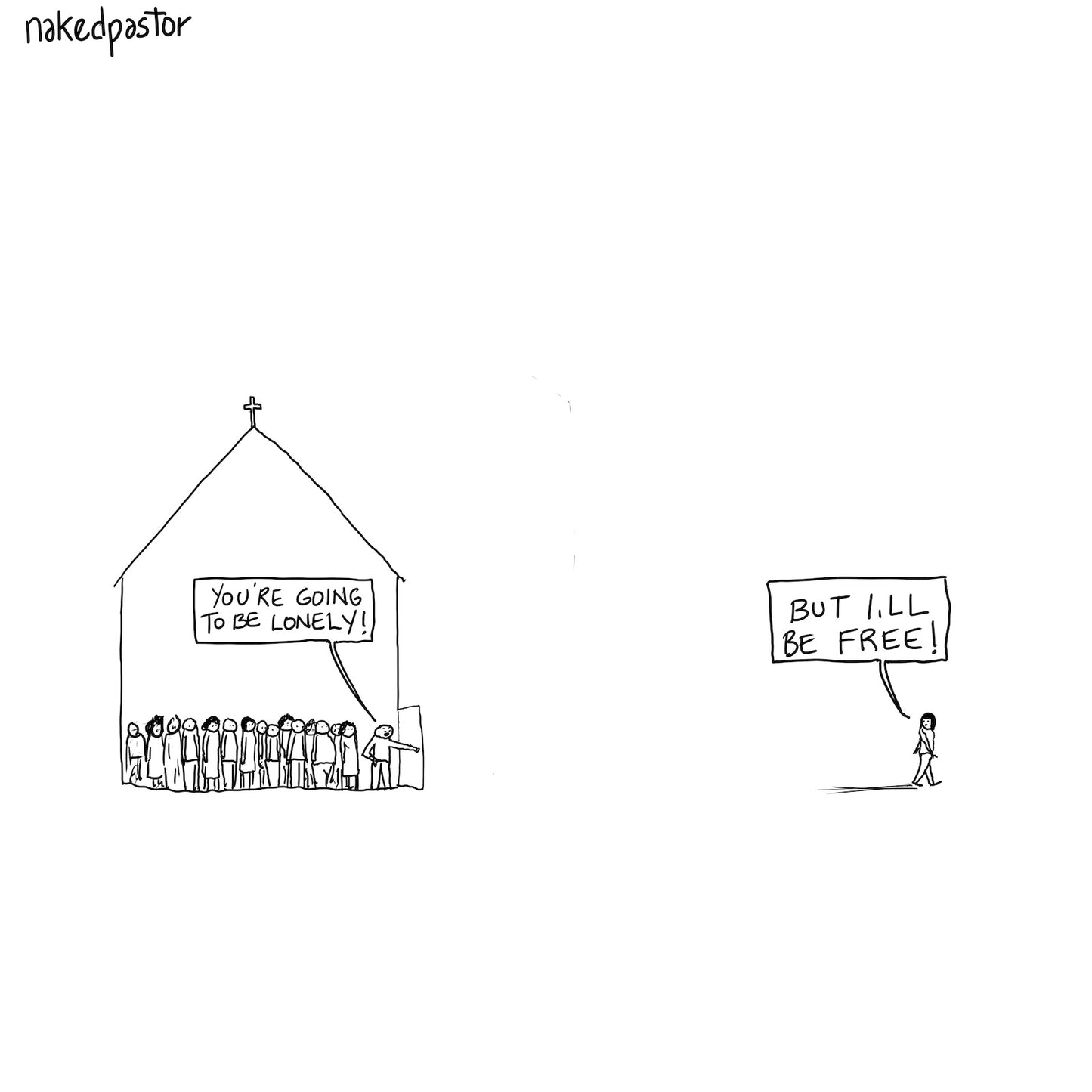 Leaving the Church Cartoon by NakedPastor