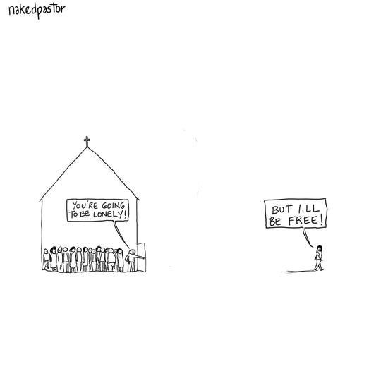 Leaving the Church Cartoon by NakedPastor