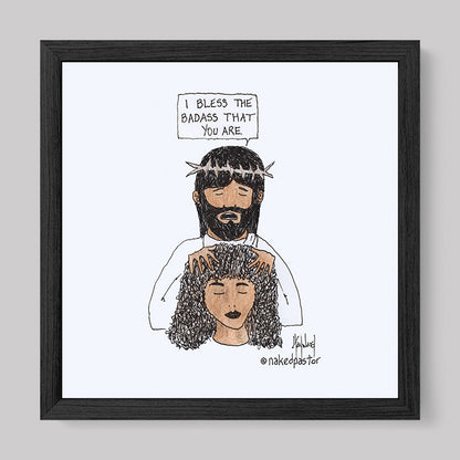 Bless the Badass Cartoon Print-Cartoons-nakedpastor