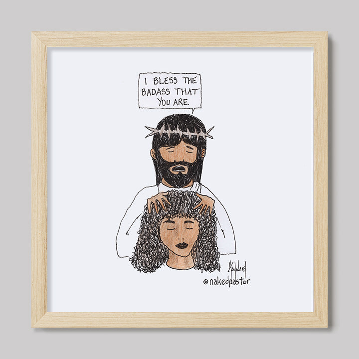 Bless the Badass Cartoon Print-Cartoons-nakedpastor