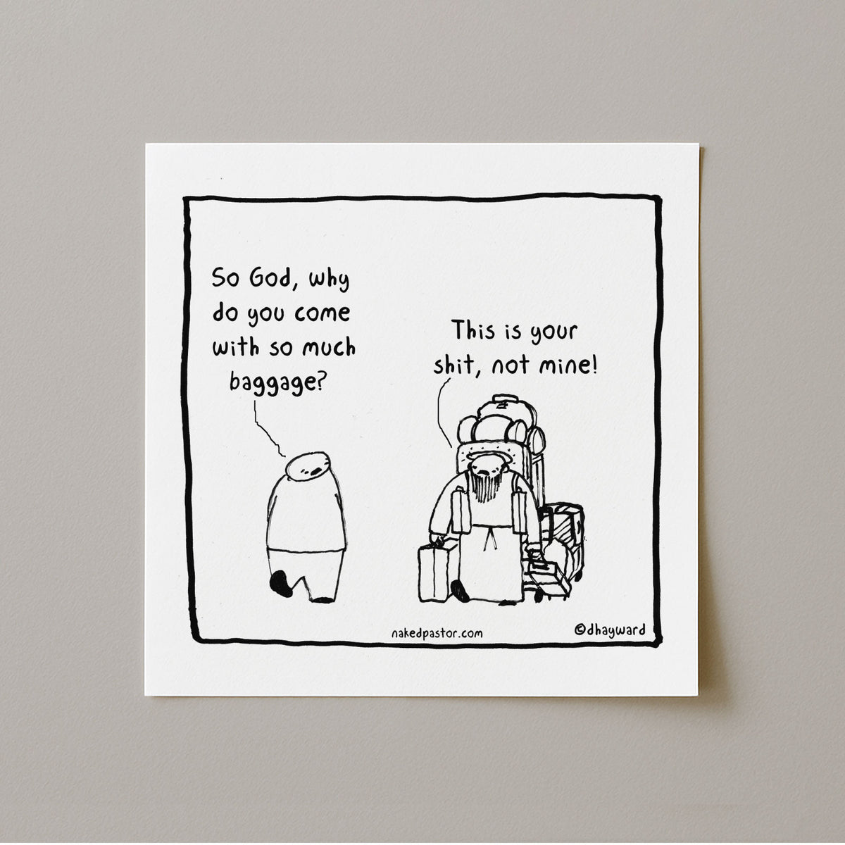 Baggage Cartoon Print-Cartoons-nakedpastor