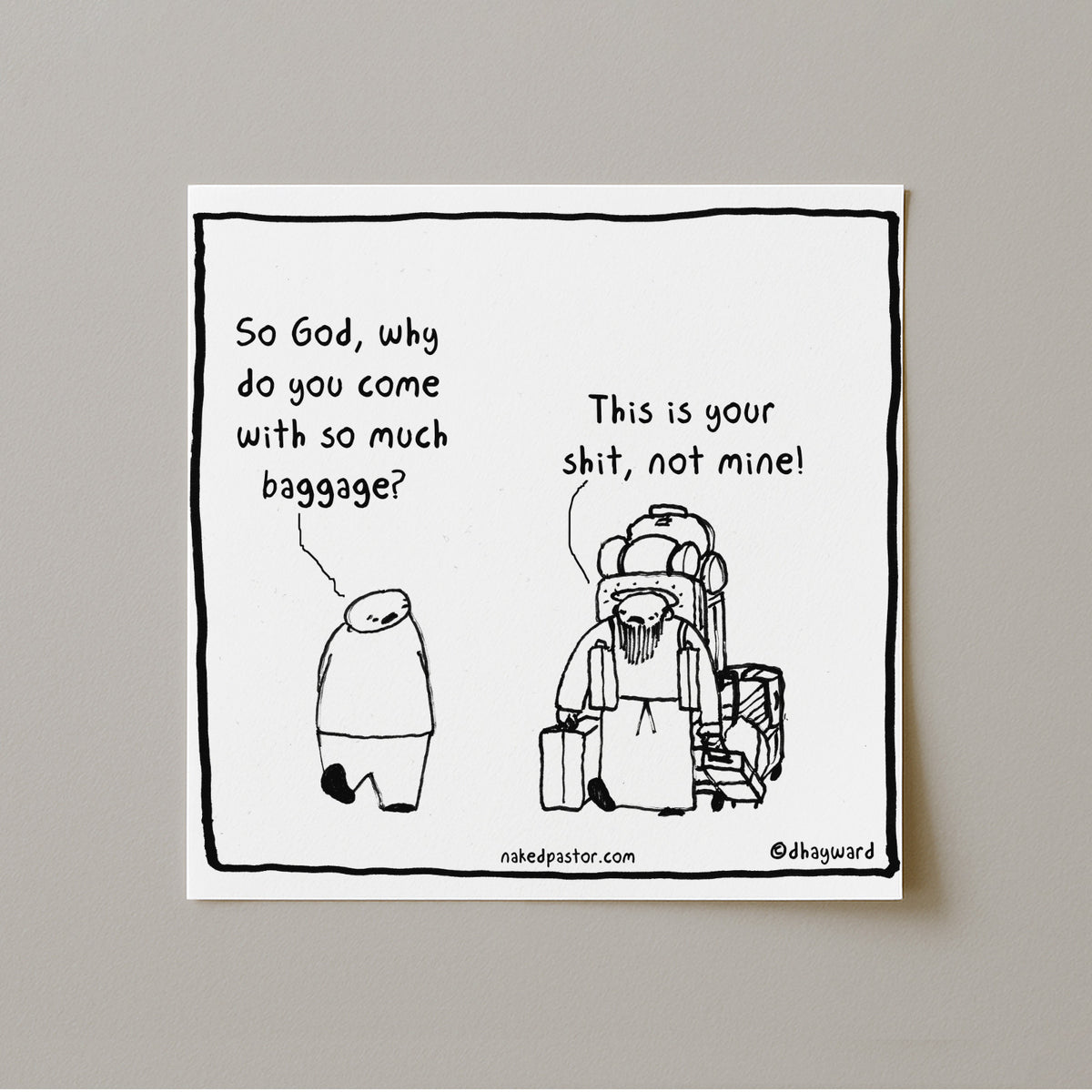 Baggage Cartoon Print-Cartoons-nakedpastor