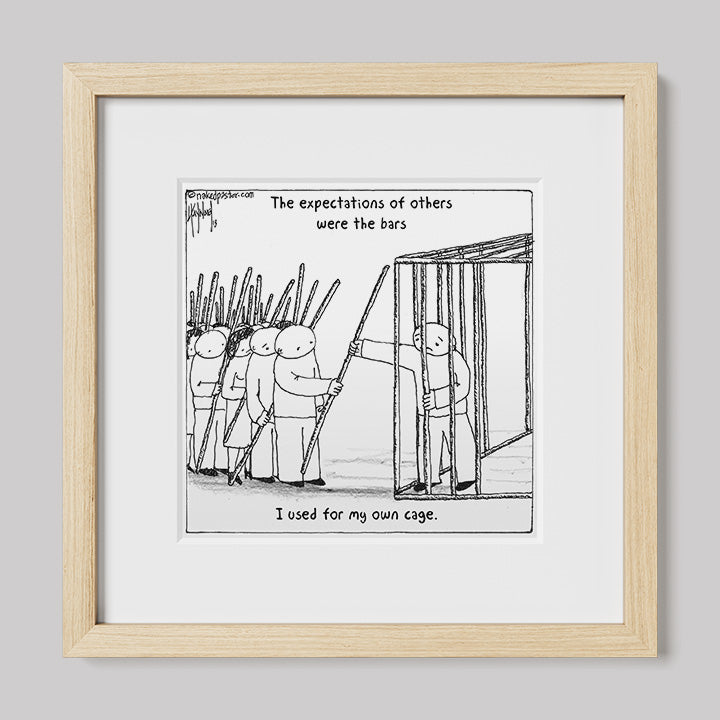 The Bars of Expectations Cage Print-Cartoons-nakedpastor