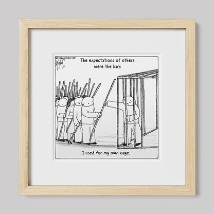 The Bars of Expectations Cage Print-Cartoons-nakedpastor