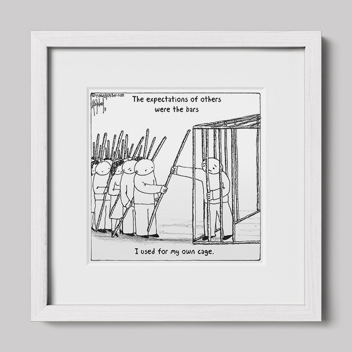 The Bars of Expectations Cage Print-Cartoons-nakedpastor