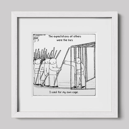 The Bars of Expectations Cage Print-Cartoons-nakedpastor