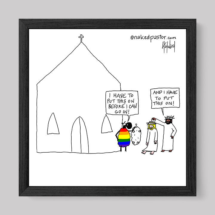 Before I Can Go In Cartoon Print-Cartoons-nakedpastor