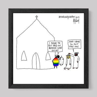 Before I Can Go In Cartoon Print-Cartoons-nakedpastor