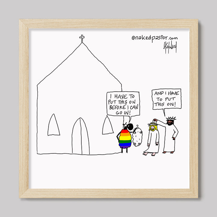Before I Can Go In Cartoon Print-Cartoons-nakedpastor