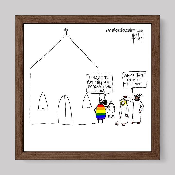 Before I Can Go In Cartoon Print-Cartoons-nakedpastor