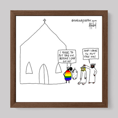 Before I Can Go In Cartoon Print-Cartoons-nakedpastor