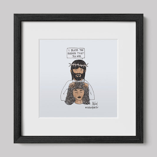 Bless the Badass Cartoon Print-Cartoons-nakedpastor