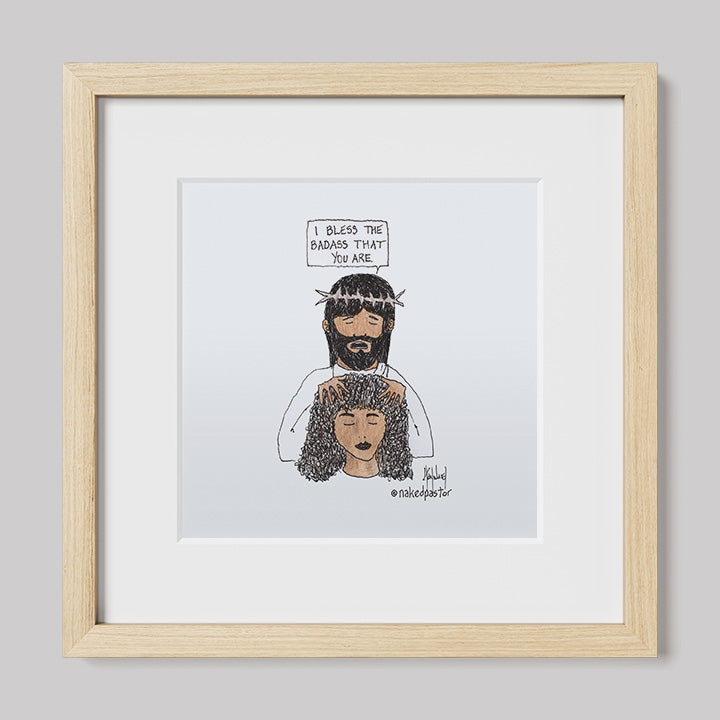 Bless the Badass Cartoon Print-Cartoons-nakedpastor