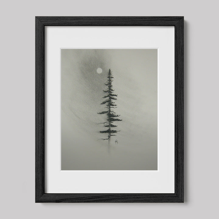Pine Charcoal Drawing Print-Drawings-nakedpastor