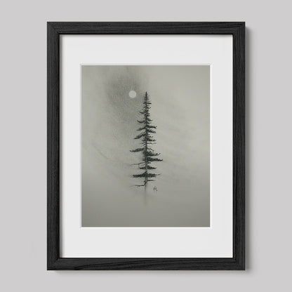 Pine Charcoal Drawing Print-Drawings-nakedpastor