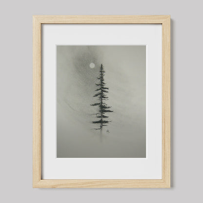 Pine Charcoal Drawing Print-Drawings-nakedpastor