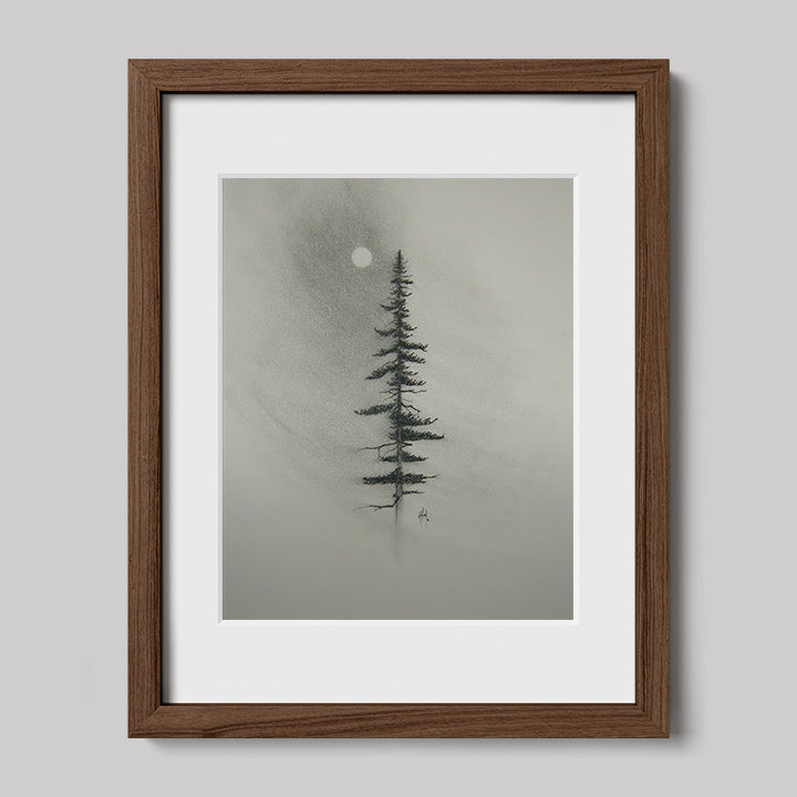 Pine Charcoal Drawing Print-Drawings-nakedpastor
