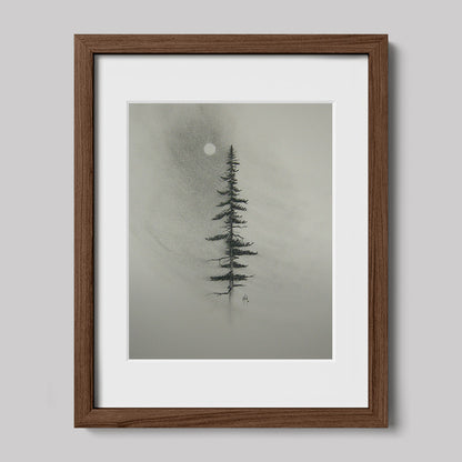 Pine Charcoal Drawing Print-Drawings-nakedpastor