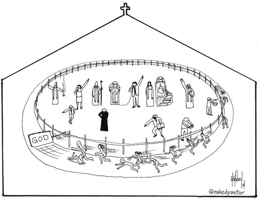 The Church Race Digital Cartoon-Cartoons-nakedpastor