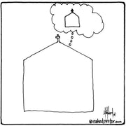The Church Thinking About Itself Digital Cartoon - by nakedpastor