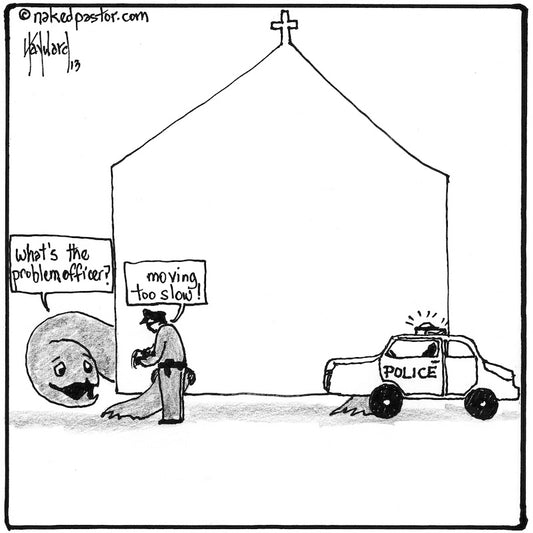 Church Too Slow Digital Cartoon