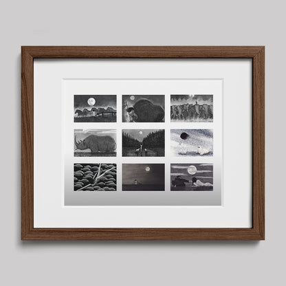 Sophia Wildlife Collage Print-Drawings-nakedpastor