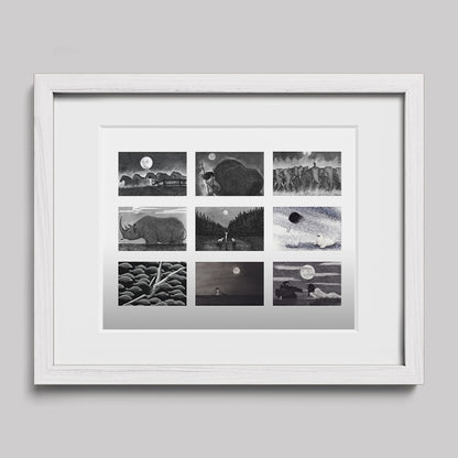 Sophia Wildlife Collage Print-Drawings-nakedpastor