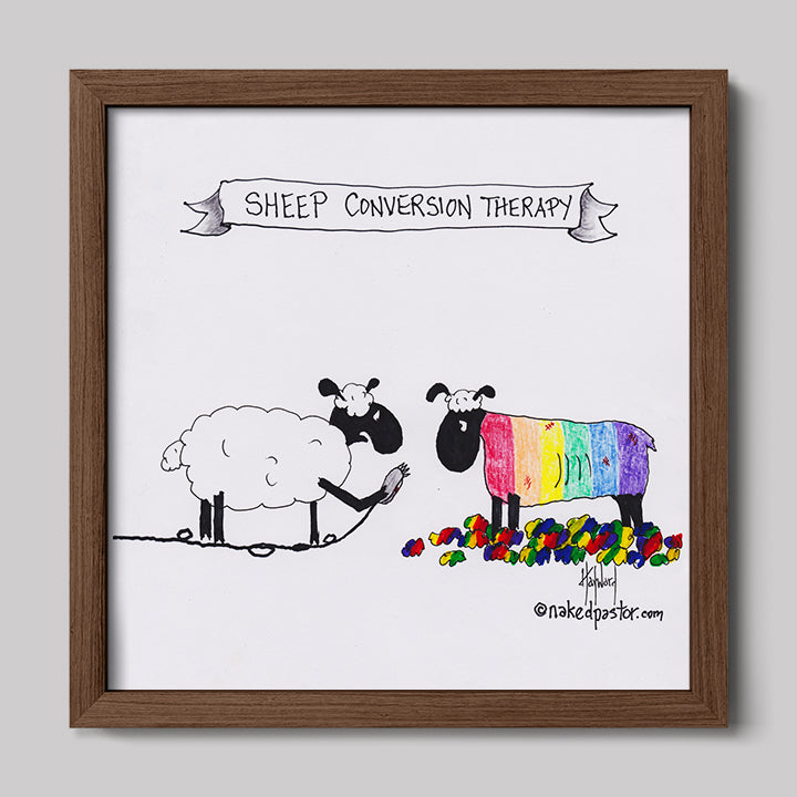 No To Conversion Therapy Sheep Print-Cartoons-nakedpastor